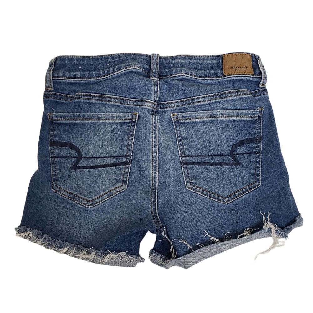 American Eagle Hi-Rise Shortie Denim Jean Shorts Womens 8 - Picture 2 of 10